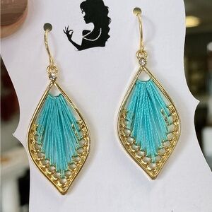 Elegant Gold and Turquoise Earrings